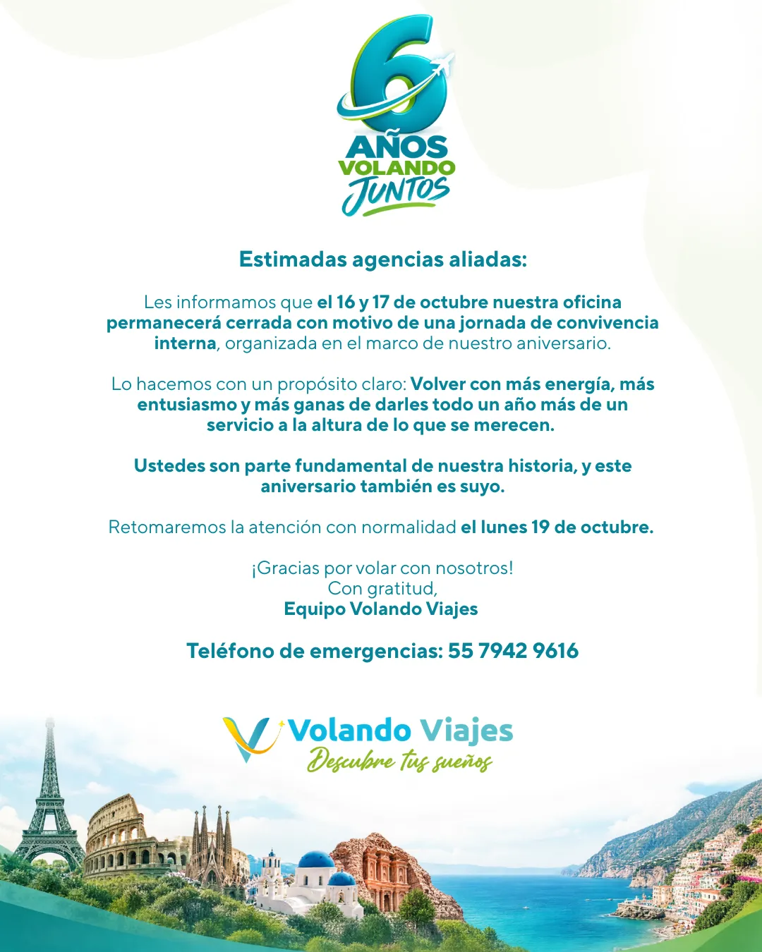 6 AÑOS VOLANDO JUNTOS